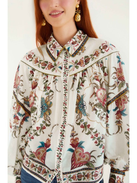 Majestic Hearts Cream Blouse