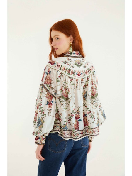 Majestic Hearts Cream Blouse