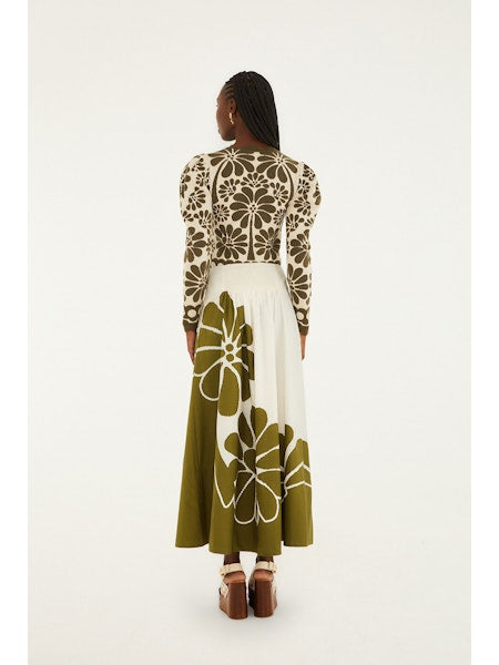 PALERMO GREEN MIDI SKIRT