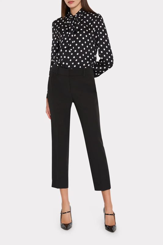 Polka Dot Tie Neck Blouse