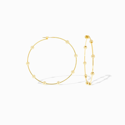 Thin hoops with beaded balls