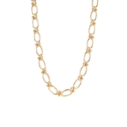 Oval and Lamp Chain Necklace