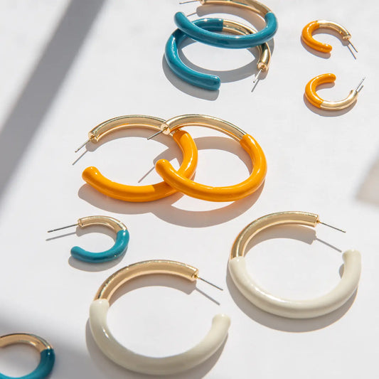 Large Enamel Hoop Earring