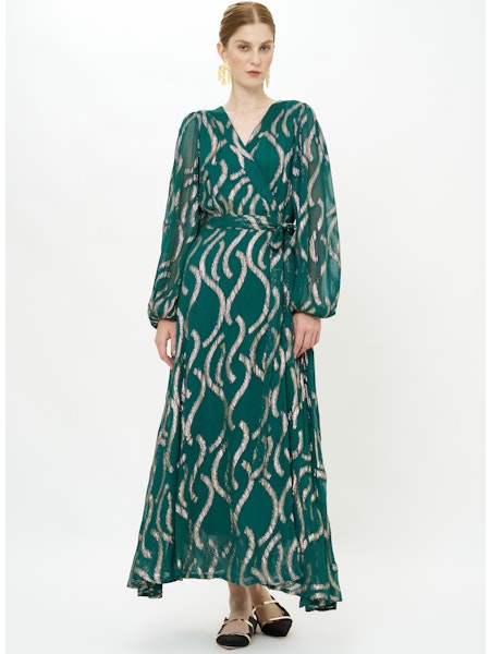 Wrap Dress in Borealis Jade