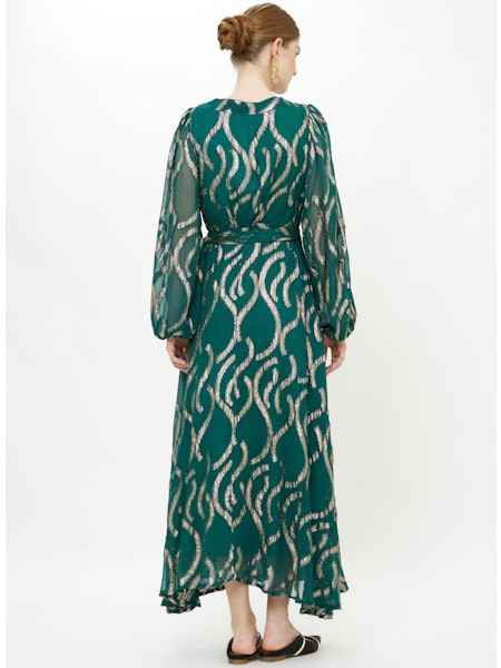 Wrap Dress in Borealis Jade