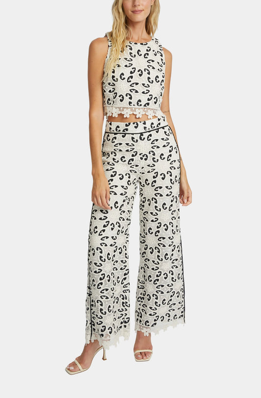 ISABELLE IVORY / BLACK LACE TOP