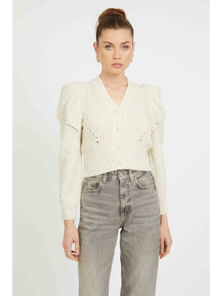 AUDRA SWEATER in  ANTIQUE WHITE / GRAY MORN