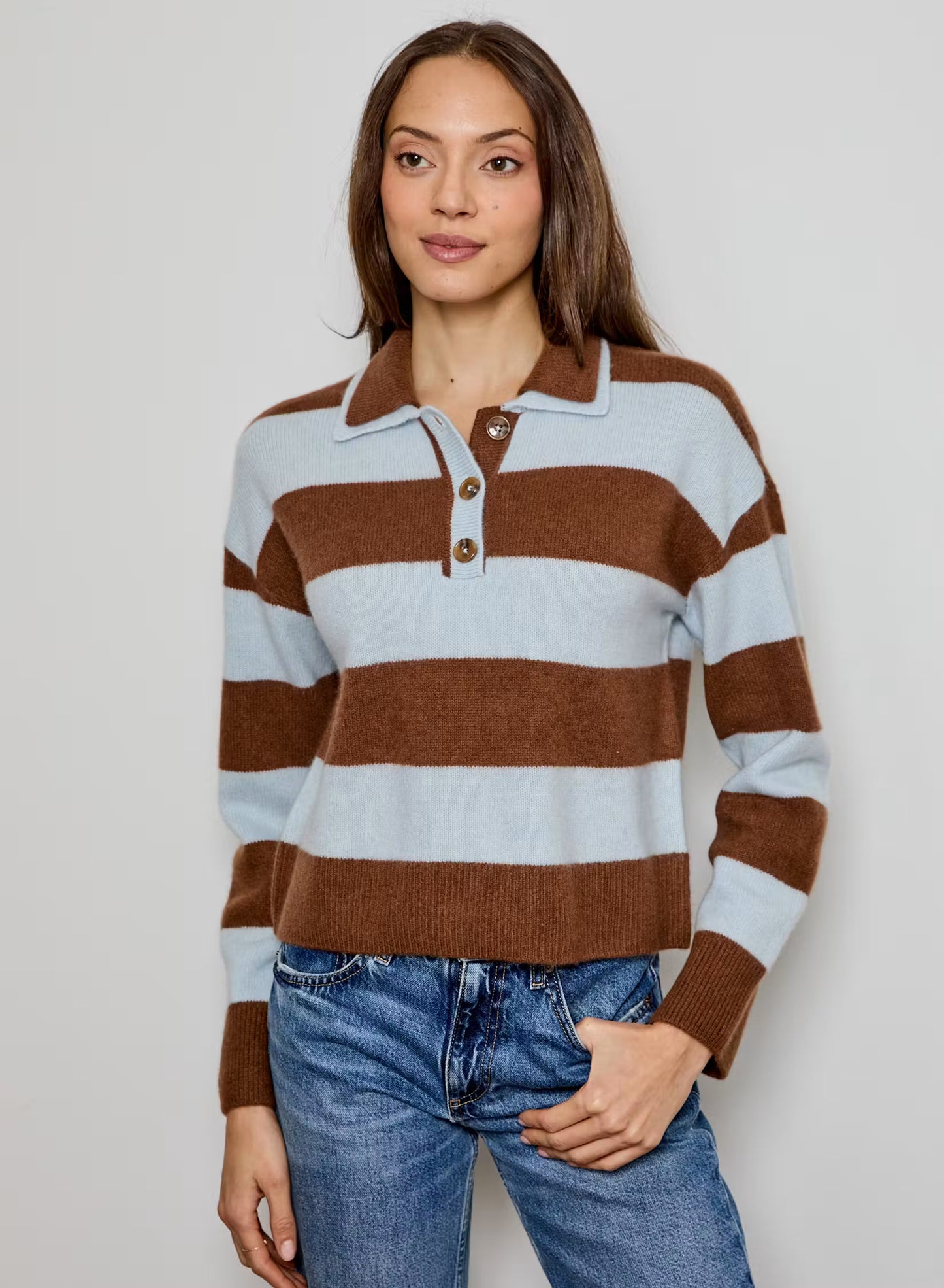 STRIPE LS DBL COLLAR