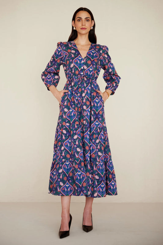 CASTOR DRESS PERSIAN TILE LAPIS