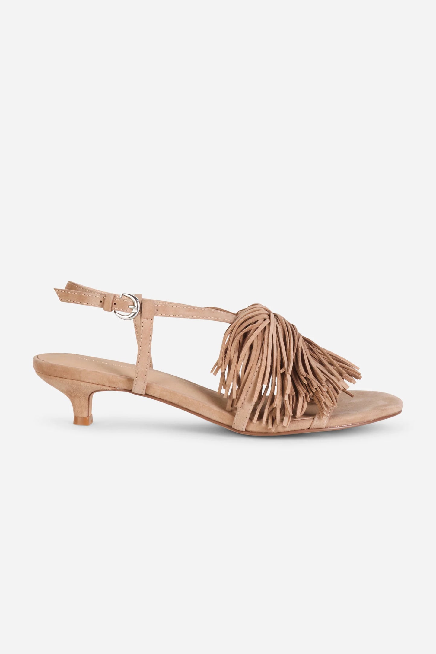 CHAPERONE FRINGE KITTEN HEEL - Taupe