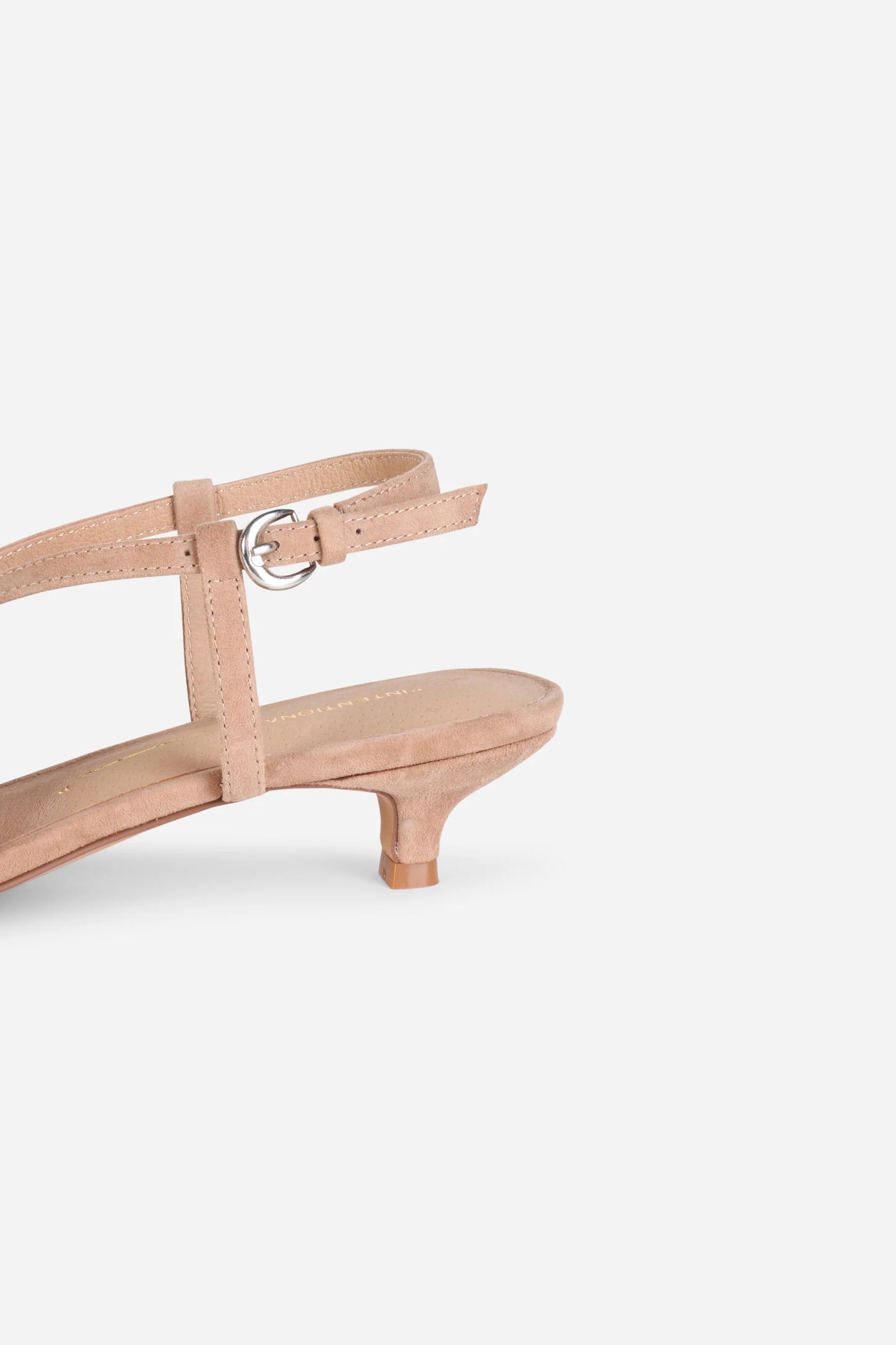 CHAPERONE FRINGE KITTEN HEEL - Taupe