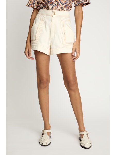 ESSIE SHORT - CREAM DENIM TWILL