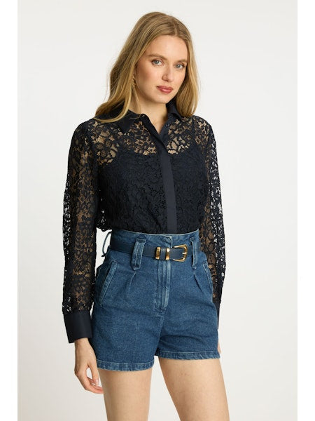 Emmie Top Dark Navy Lace