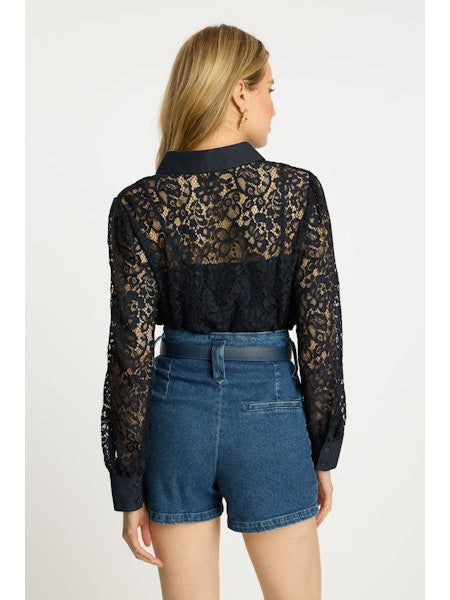 Emmie Top Dark Navy Lace