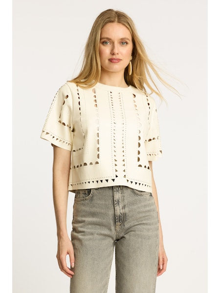 Anisa Top White Vegan Leather
