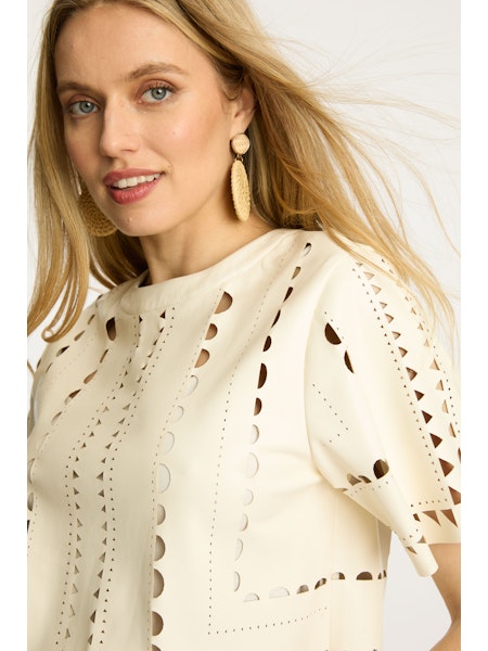 Anisa Top White Vegan Leather