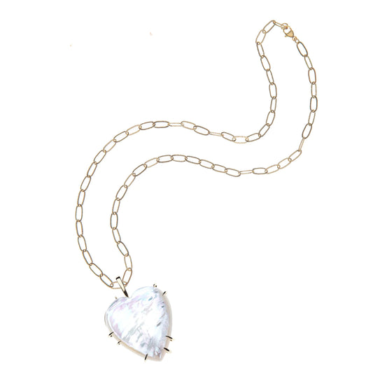 Jane Winn CARRY YOUR HEART Necklace in Mother of Pearl