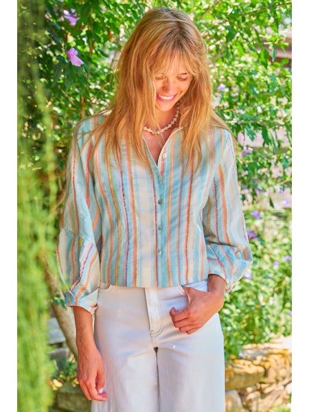 CROP EMMY SHIRT HARBOUR ISLE STRIPE