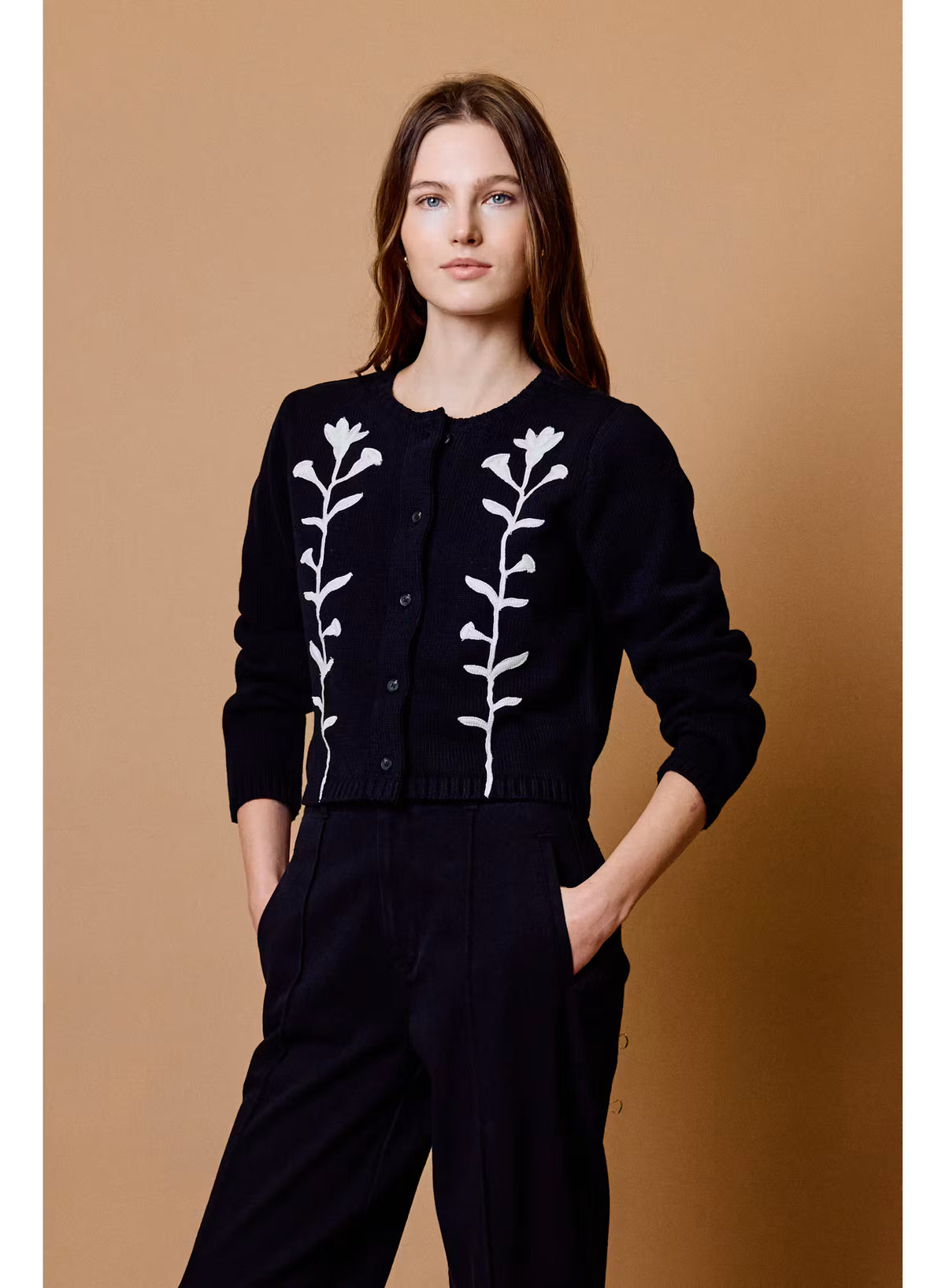 SAMANTHA SWEATER in BLACK IVORY