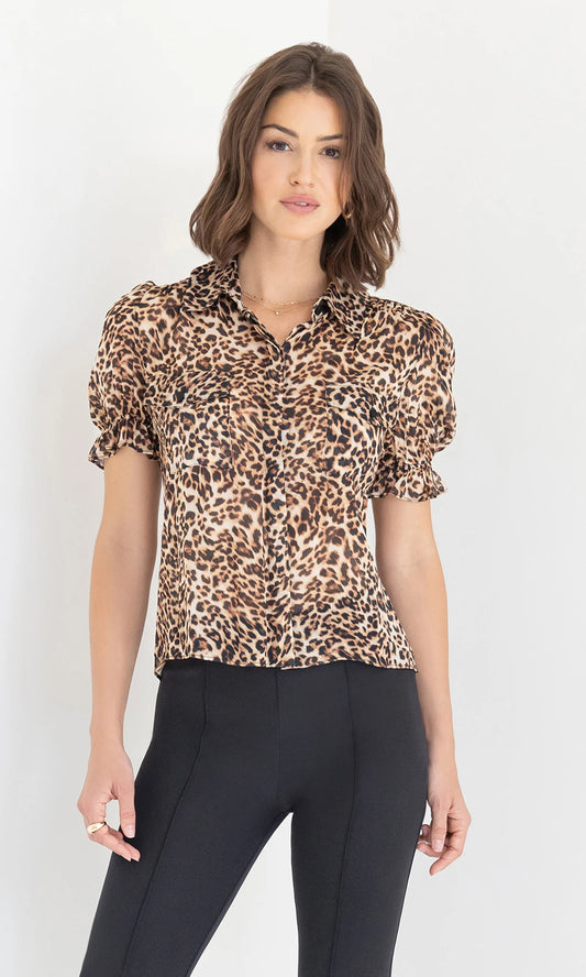 MINA LEOPARD GEORGETTE SHIRT