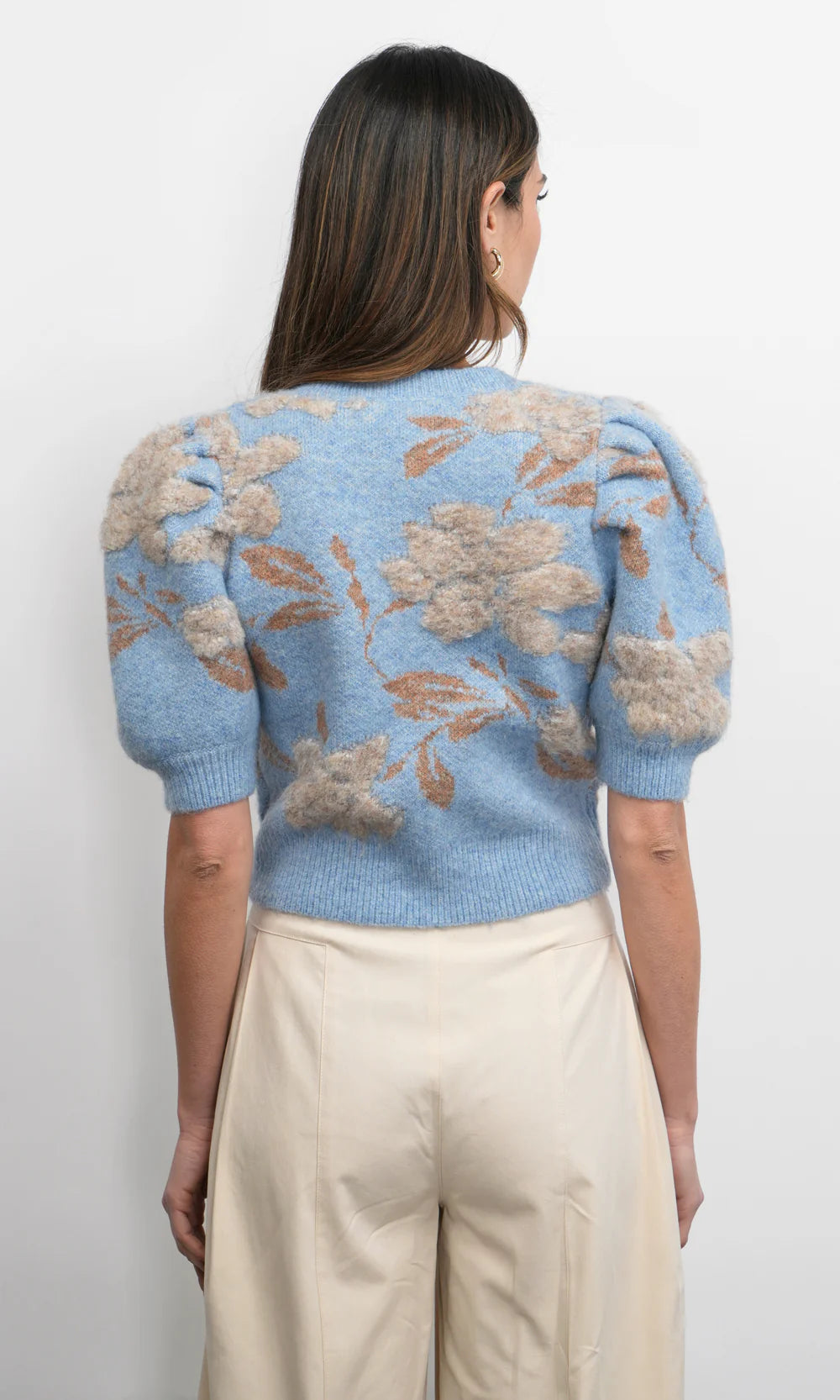 Taly Floral Puff Sleeve Cardigan