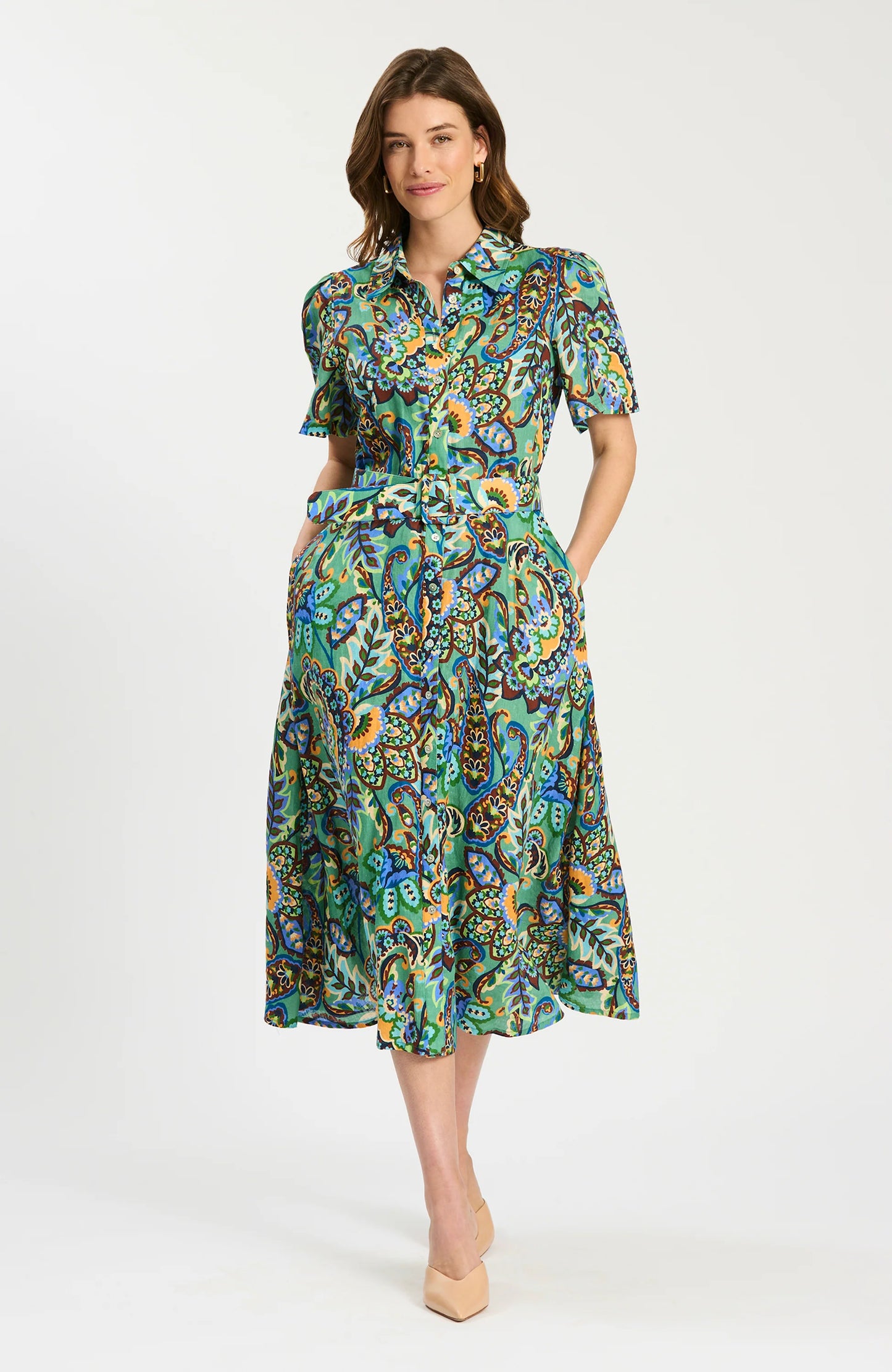 Asha Fiesta Paisley Midi Dress