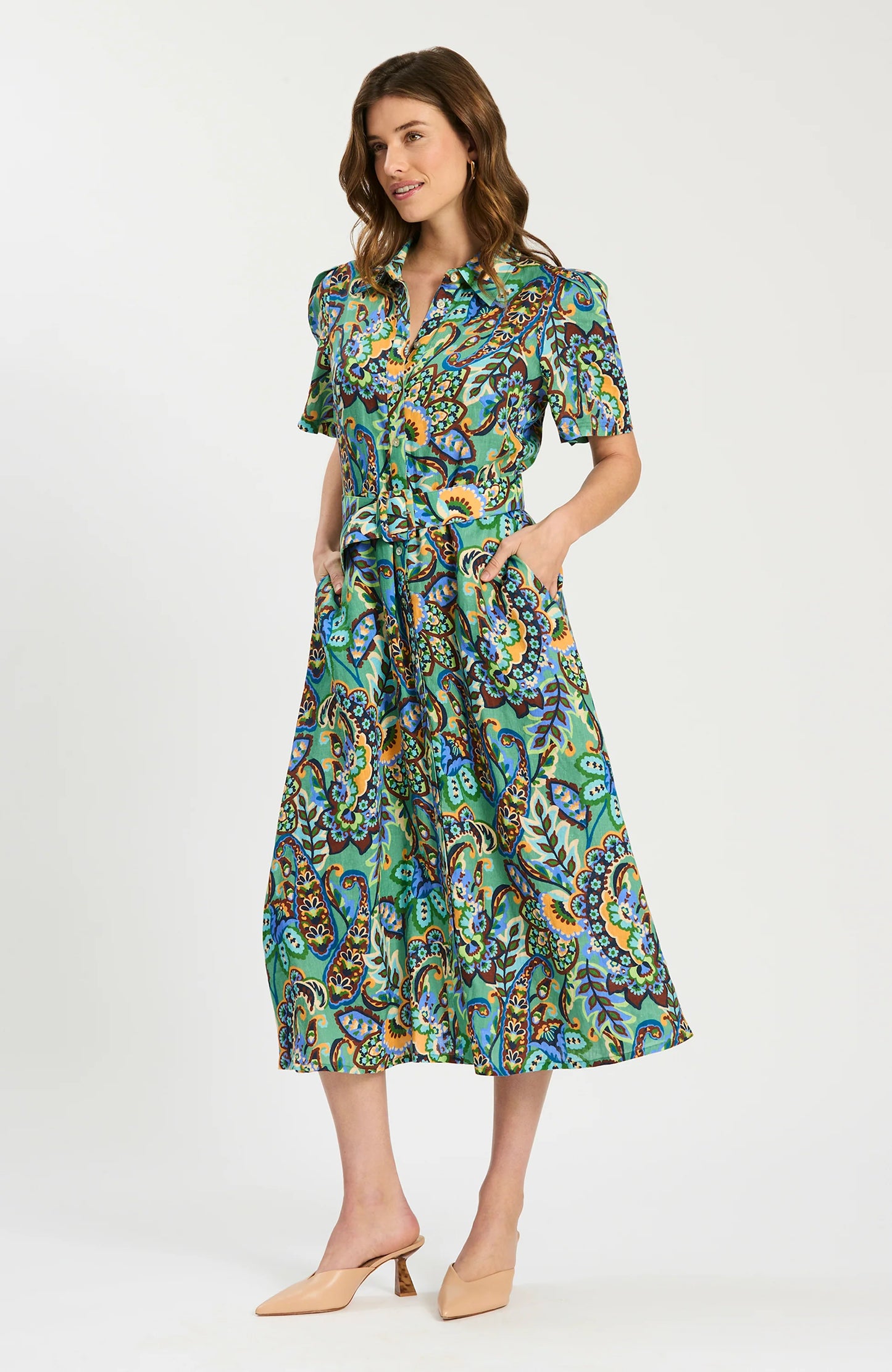Asha Fiesta Paisley Midi Dress