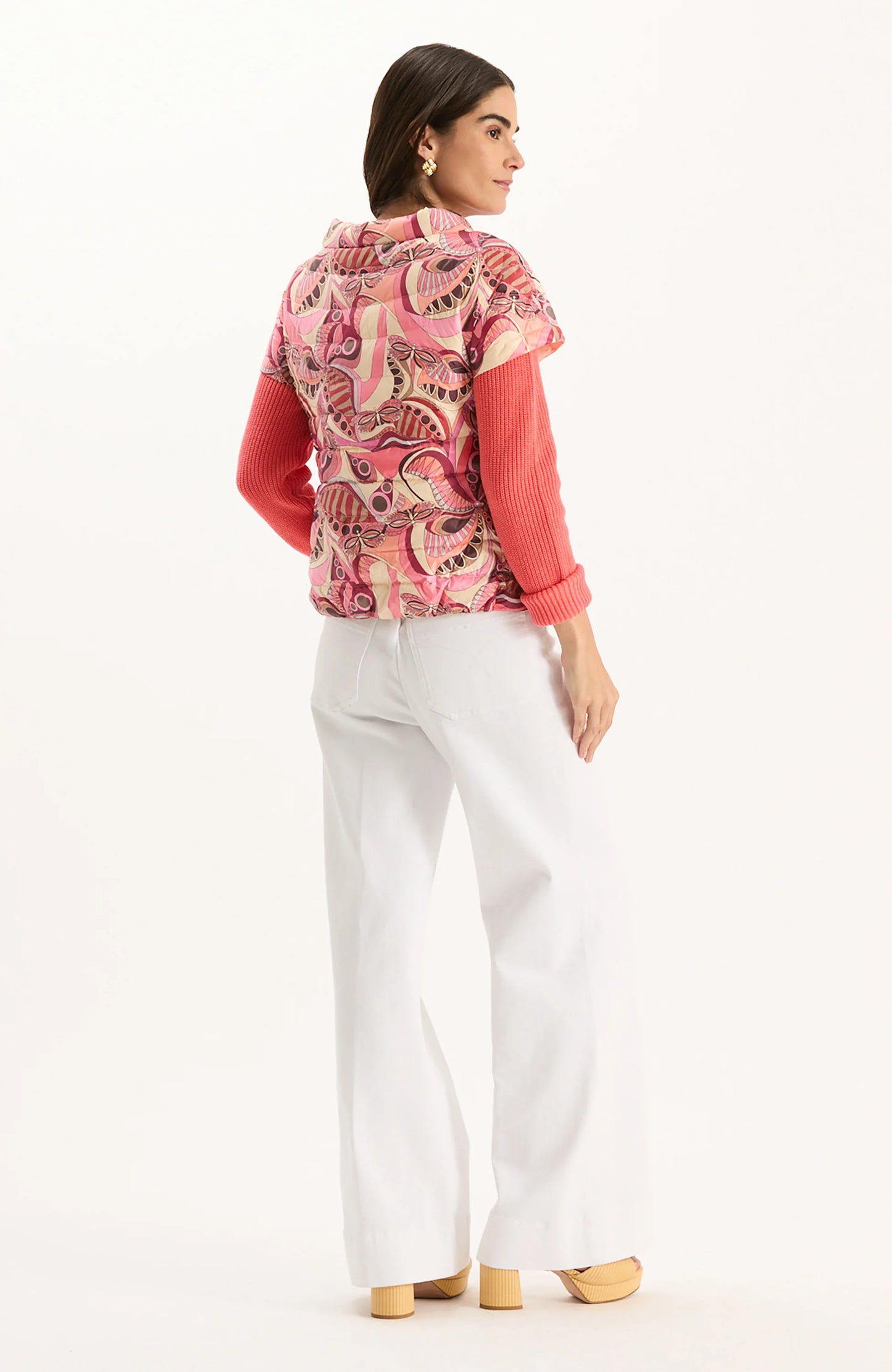 Shelly Tucci Print Cap Sleeve Vestie