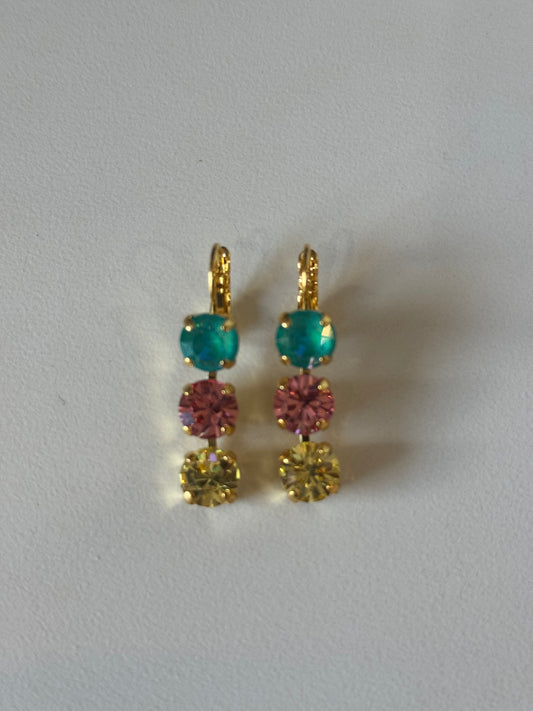 Medium Three Stone Earrings