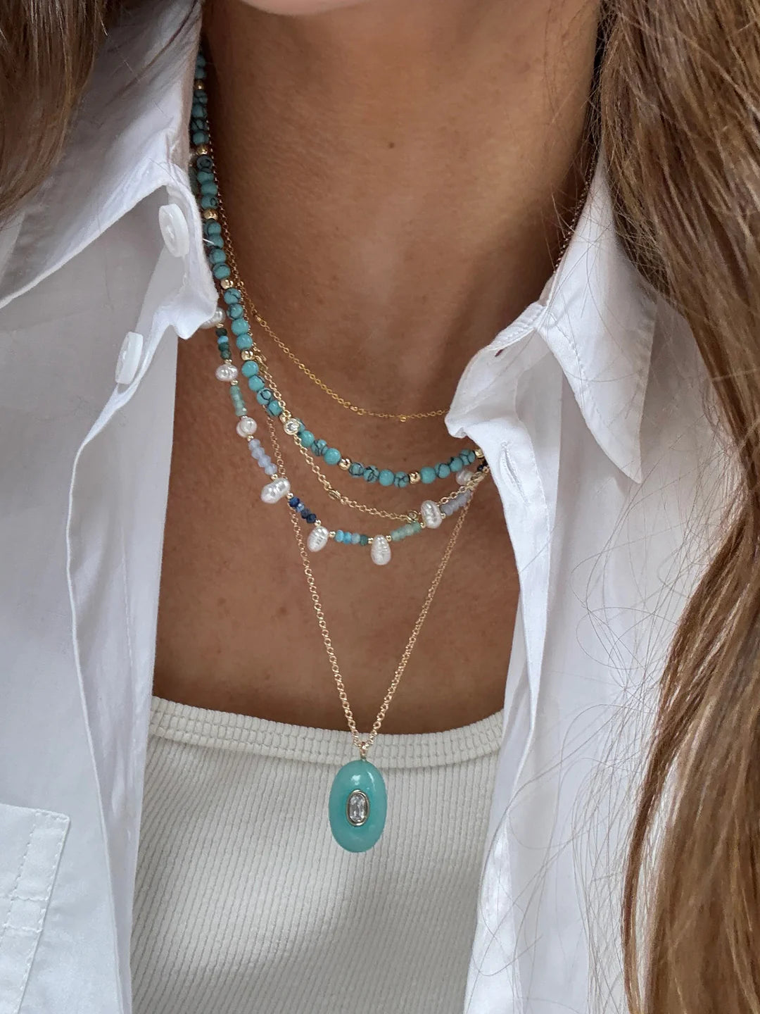 Aura Semi-Precious Pendant Necklace