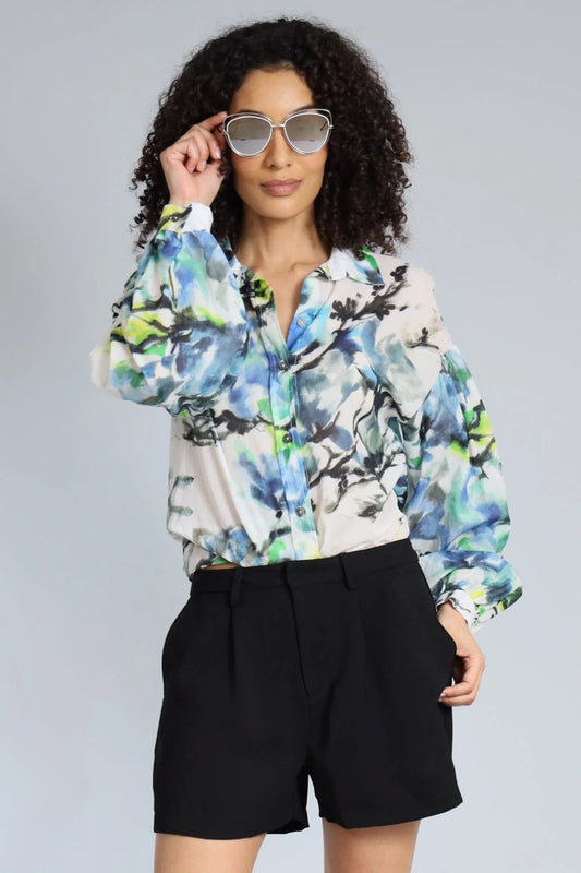 Ink Flower Cotton Voile