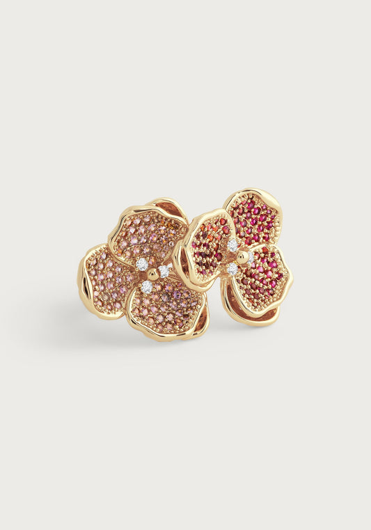 Orchid Double Pink Pavé Ring - size 7