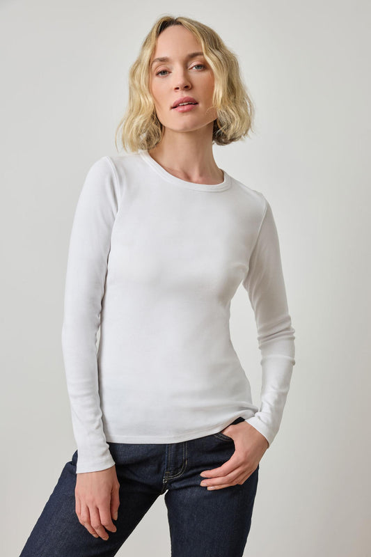 Long Sleeve Crew - white