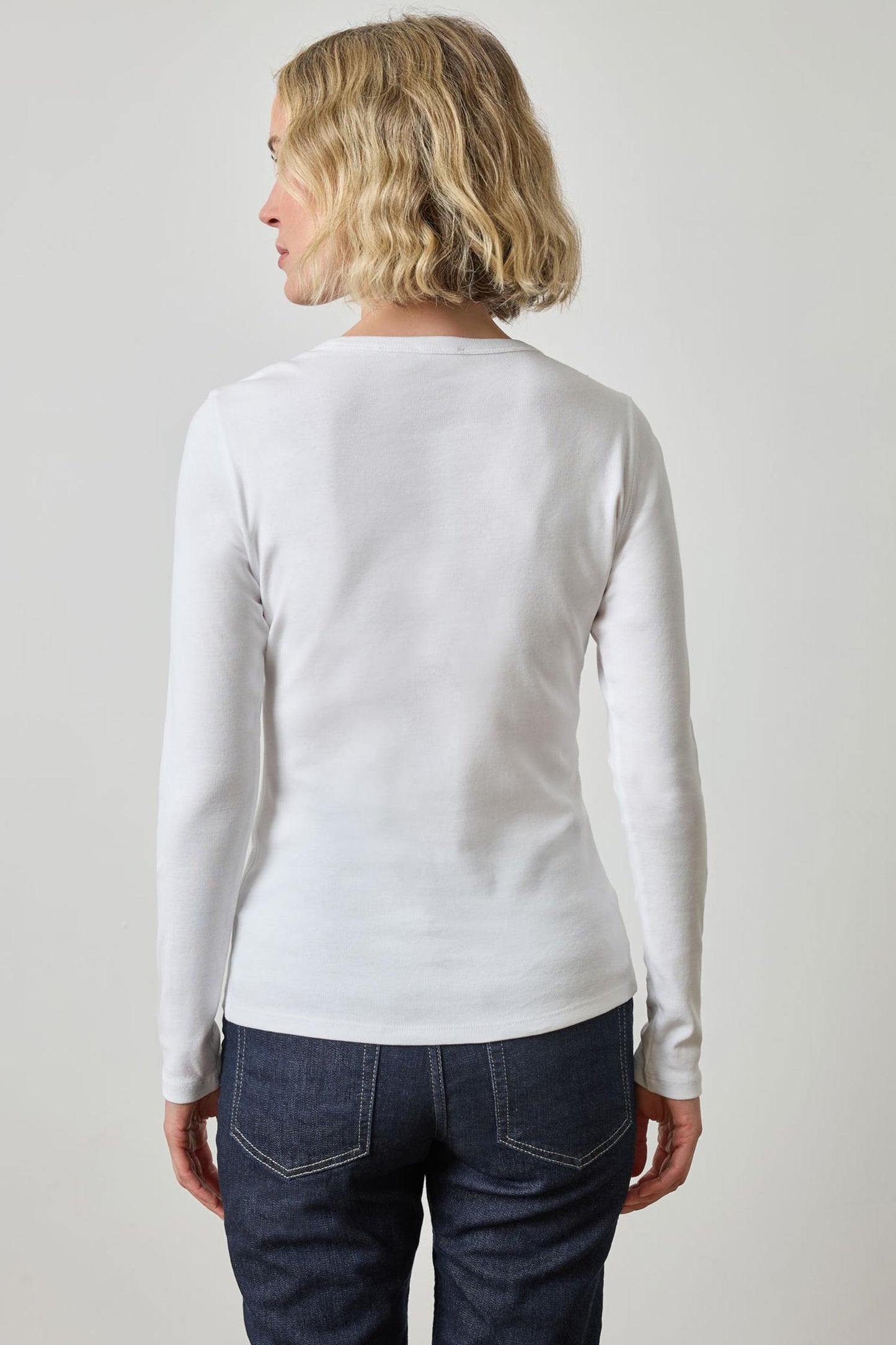 Long Sleeve Crew - white
