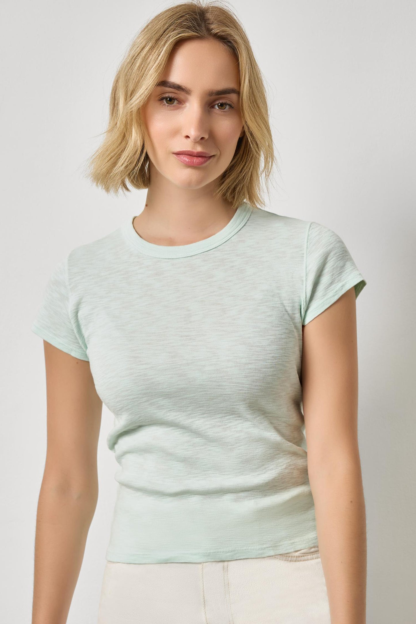 Ribbed Slub Crewneck Tee