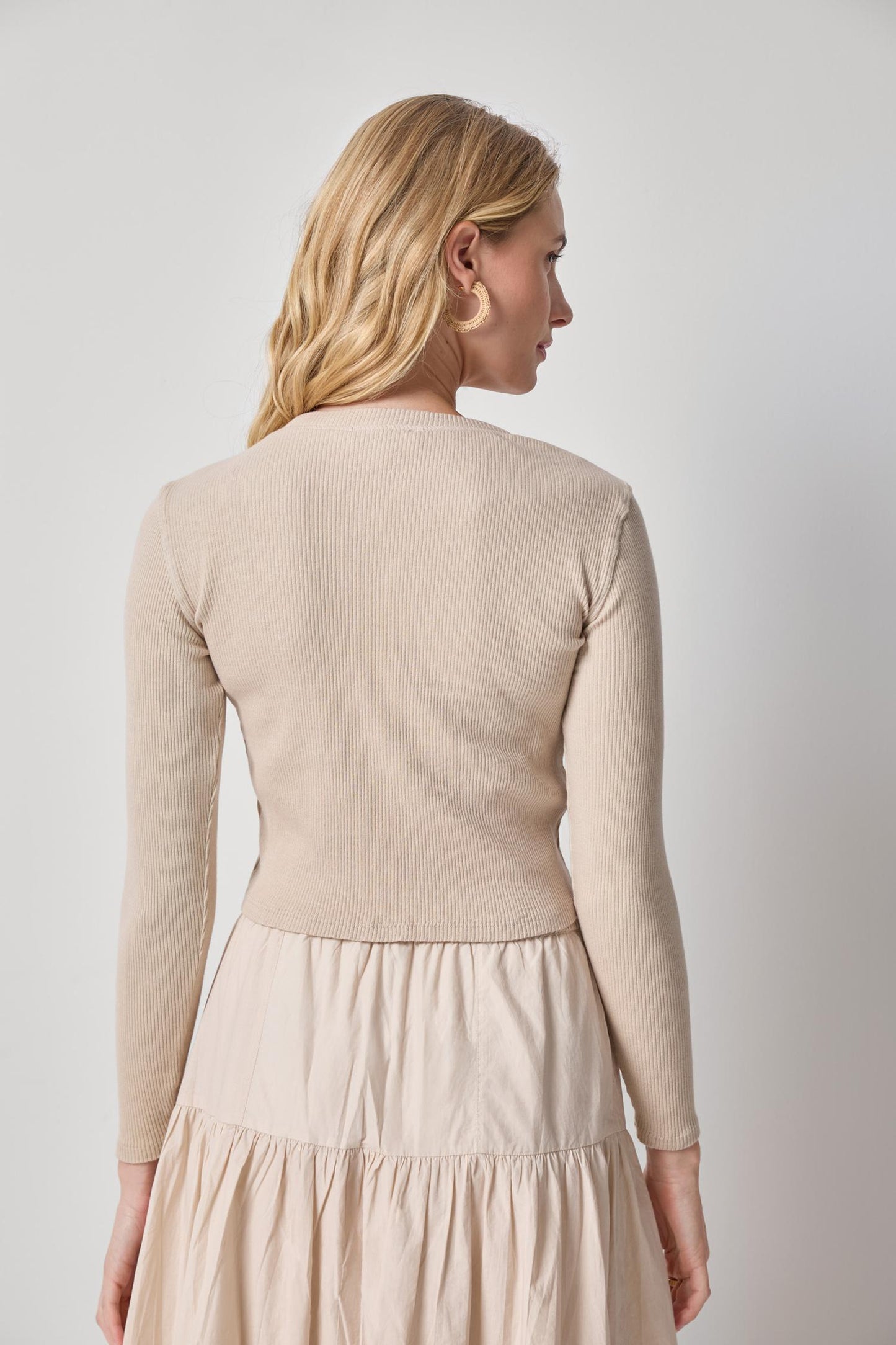 Mixed Media Cardigan - Bamboo