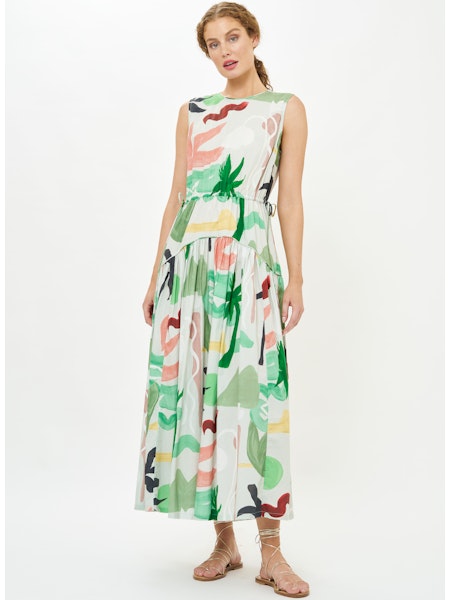 SLEEVELESS PIPED MAXI - Paridiso Petal