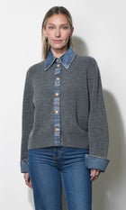 Romi Mixed Media Button Down Sweater