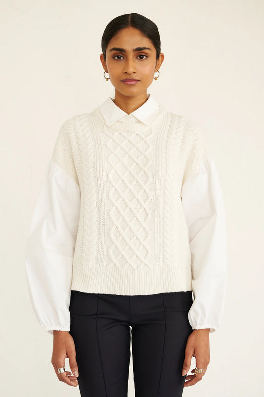 SKYE CABLE SHIRT IVORY