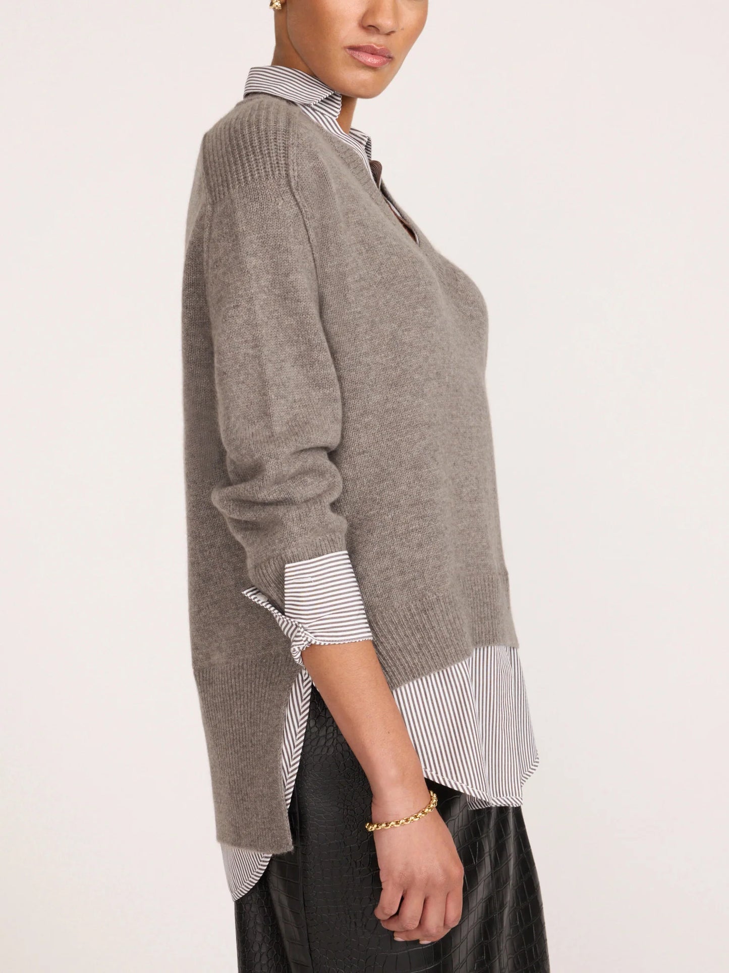 V-Neck Layered Pullover