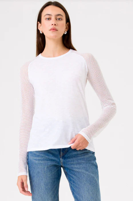 GOLDIE W SADDLE FISHNET LS CREW