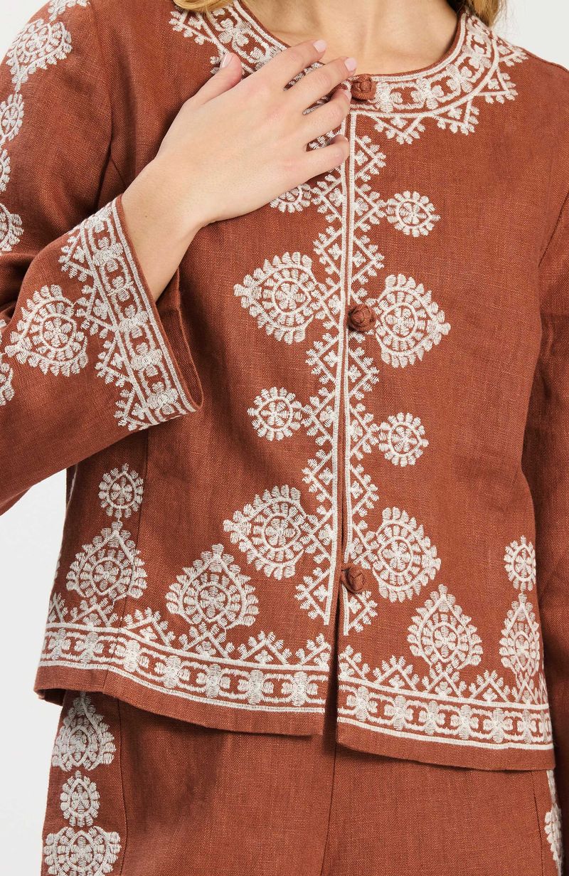 Linen Embroidered Jacket