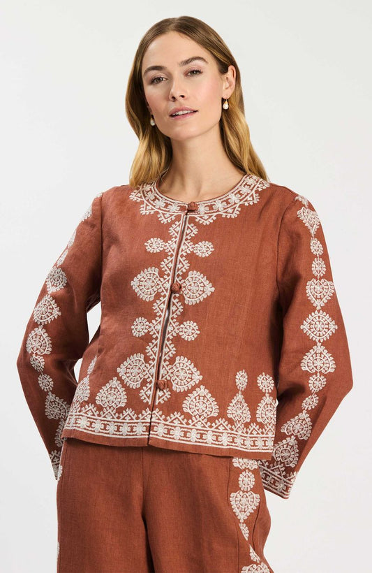 Linen Embroidered Jacket