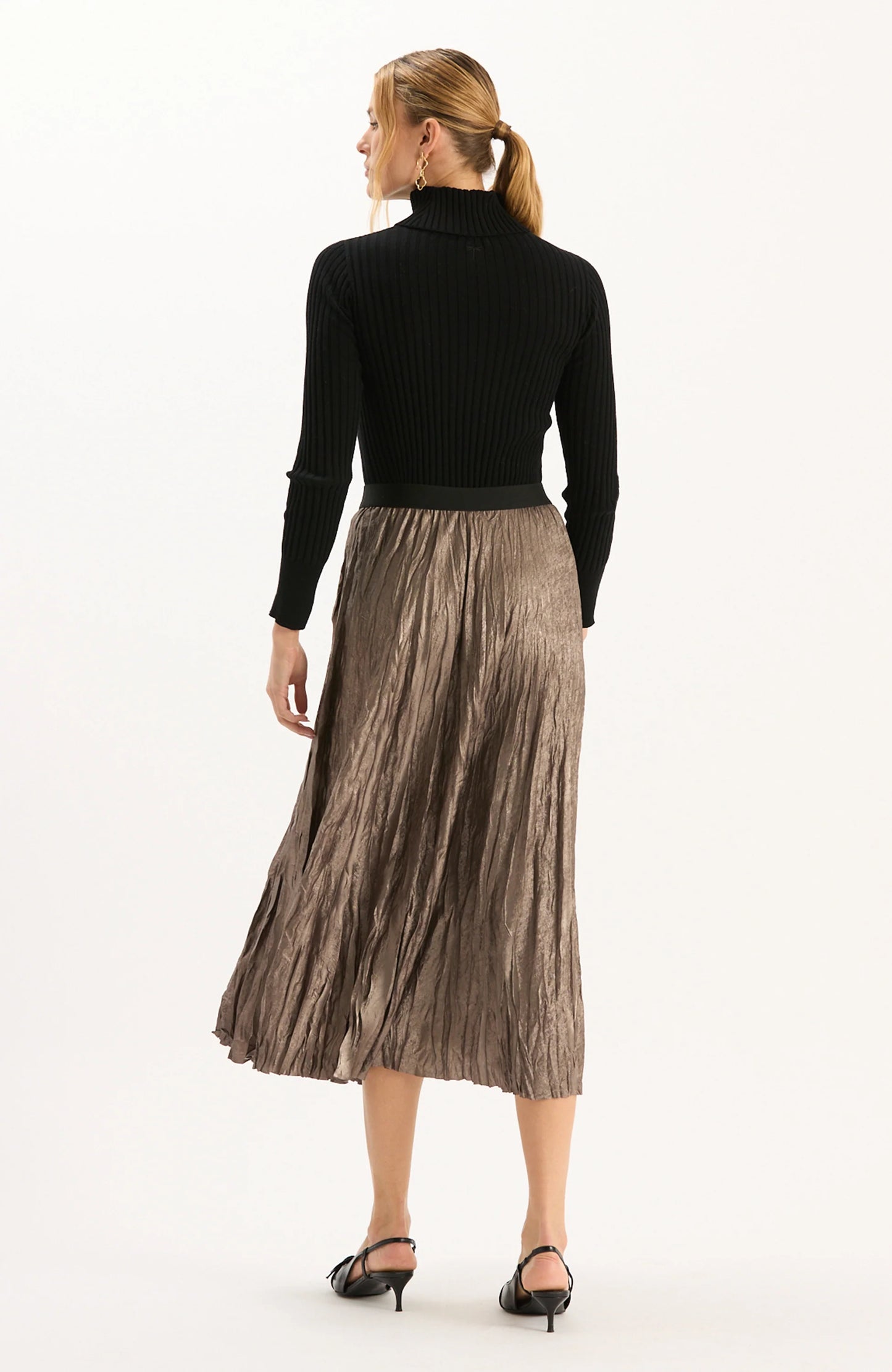Cara Metalic Pleat Skirt