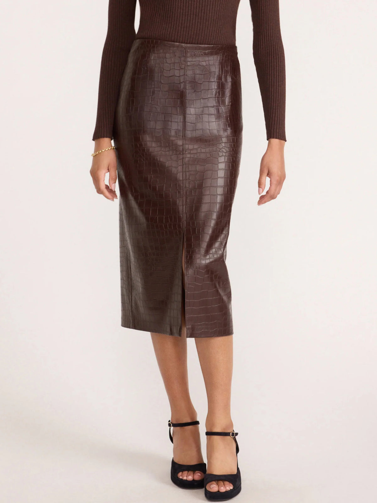 Esme Croco Embossed Skirt