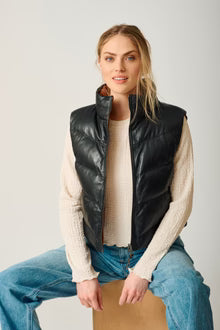 Ellen OS Leather Vest - Reversible