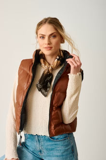 Ellen OS Leather Vest - Reversible