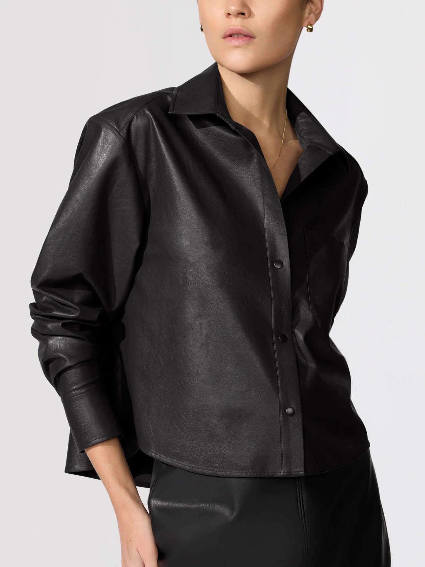 Everyday Cropped Vegan Leather Top