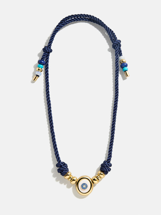 Eye Candy Evil Eye Cord Necklace - Navy