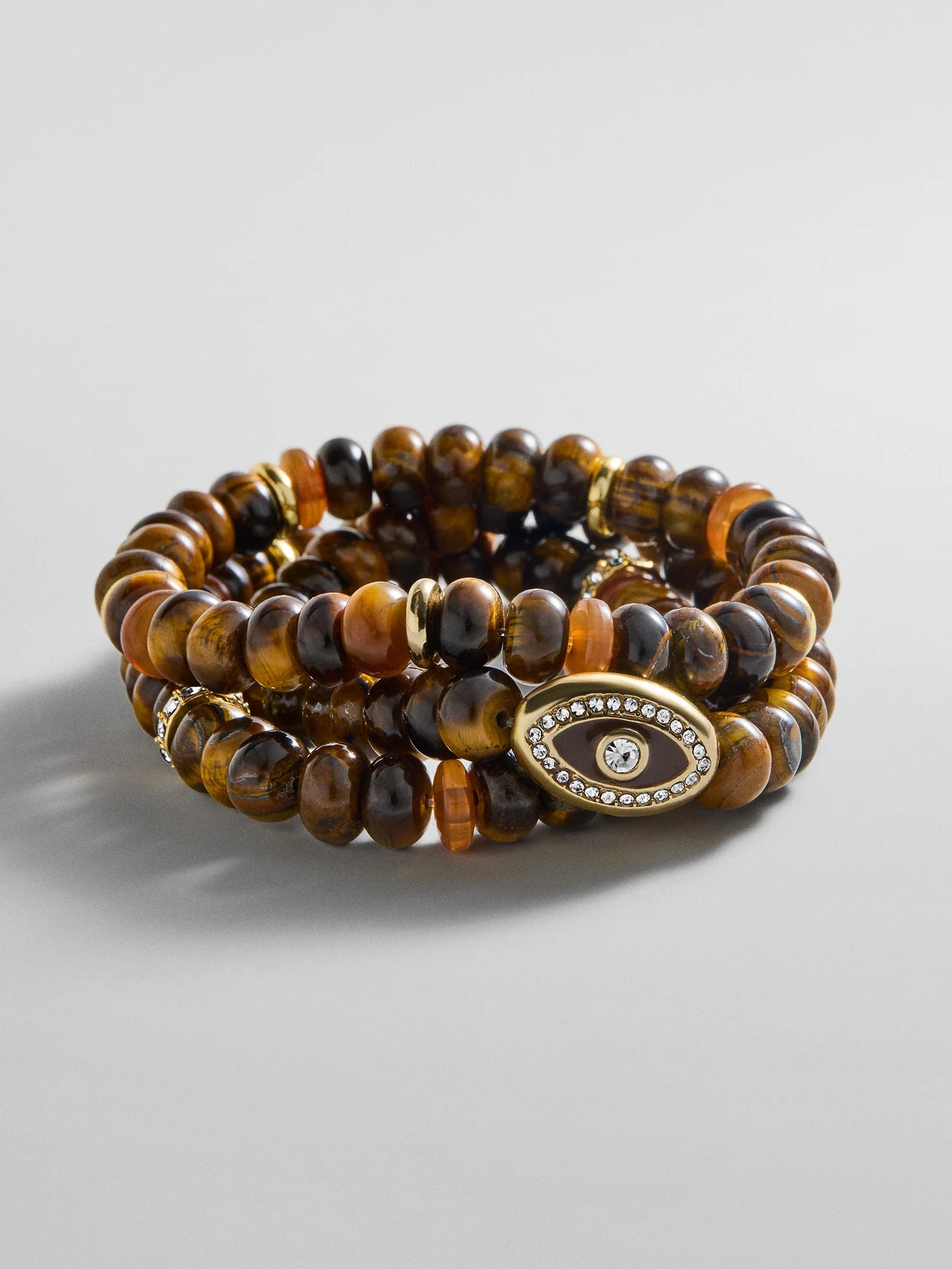 Energy Aligned Evil Eye Bracelet Set - Tigers Eye